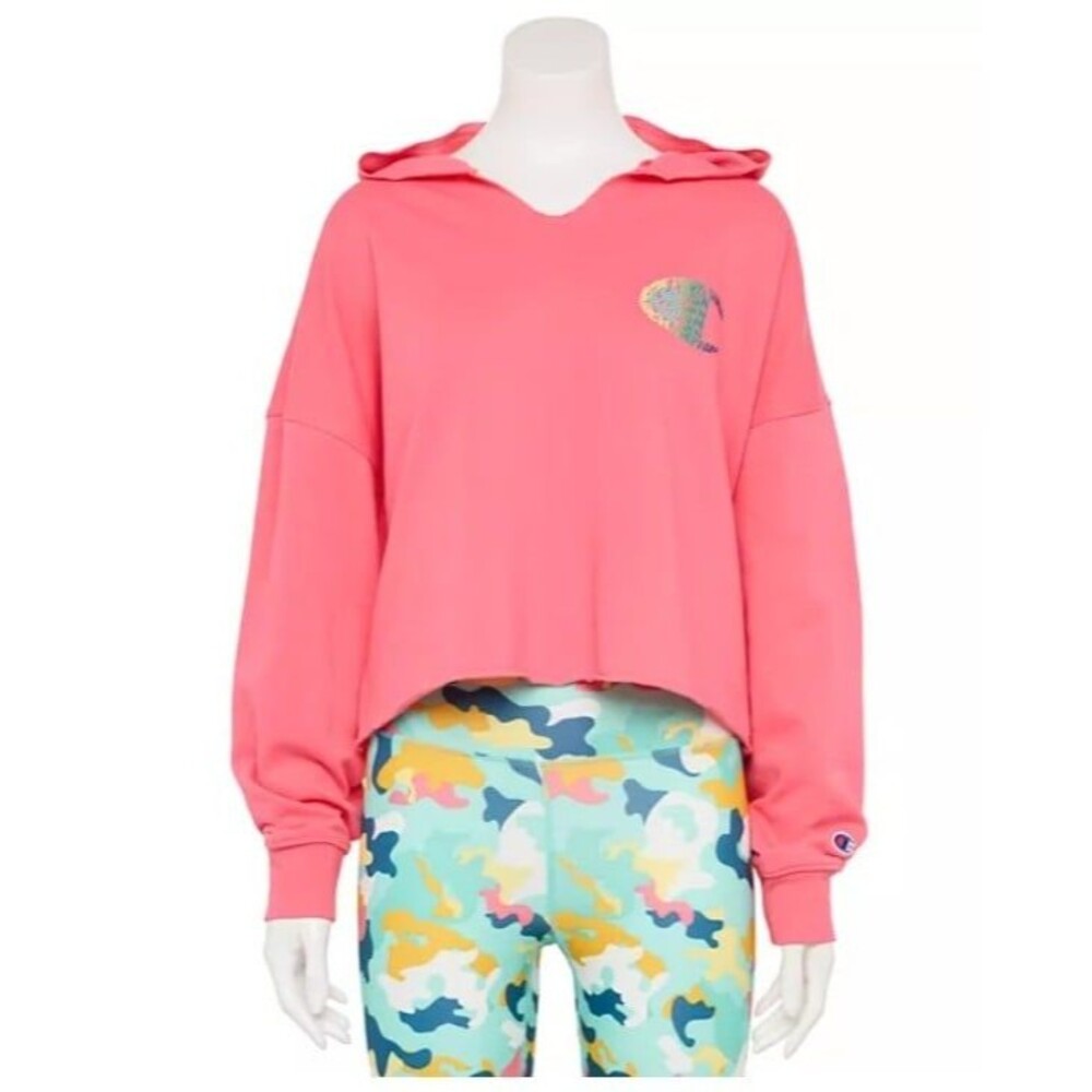 NWT Women's Champion Campus French Terry Hoodie, Pinky Peach, Medium